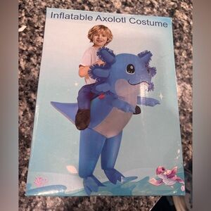 Inflatable Axolotl Costume for Kids - Blue